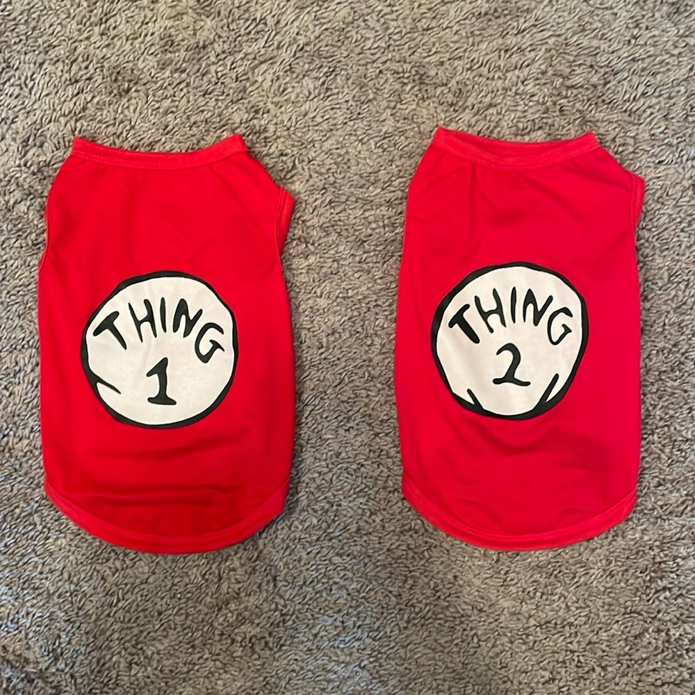 Thing 1 Thing 2 Dr. Seuss pet costume dog or cat